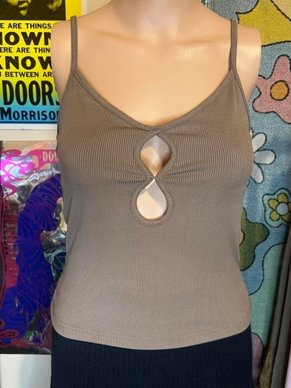 Dollskill Tan Cutout Tank Top